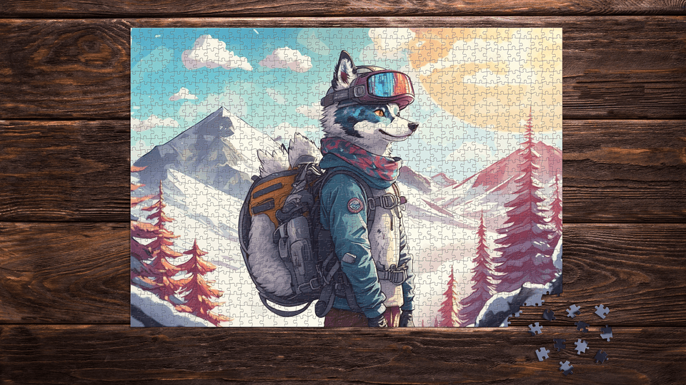 Husky snowboarder - 1000 pieces - Piece Of Mind